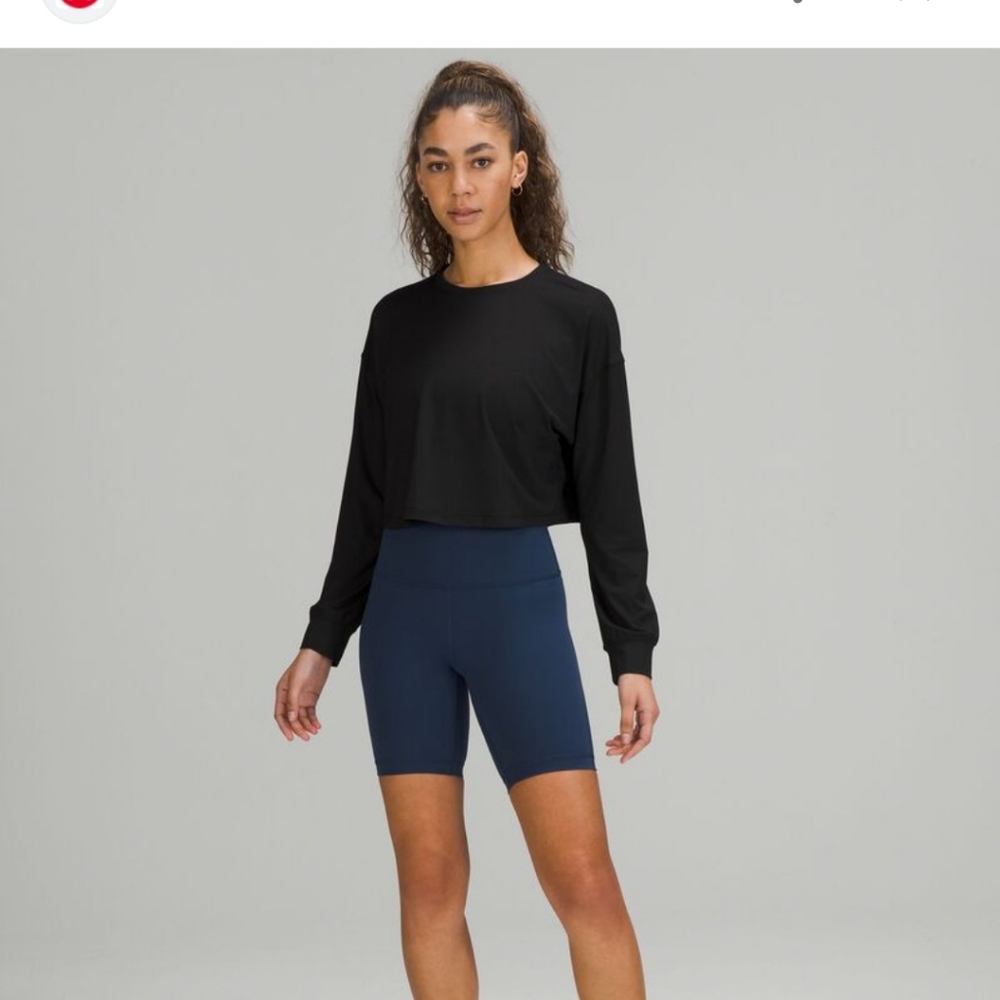 Lululemon Athletica Black Boxy Crop T-Shirt